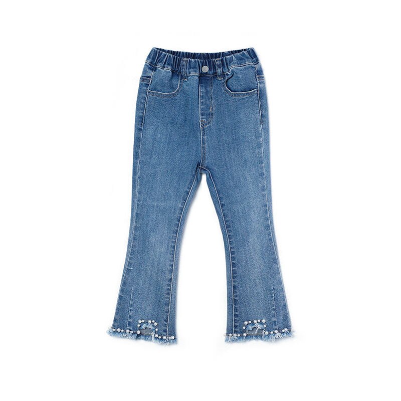 Jean à perles pour filles, pantalon en Denim, 2022