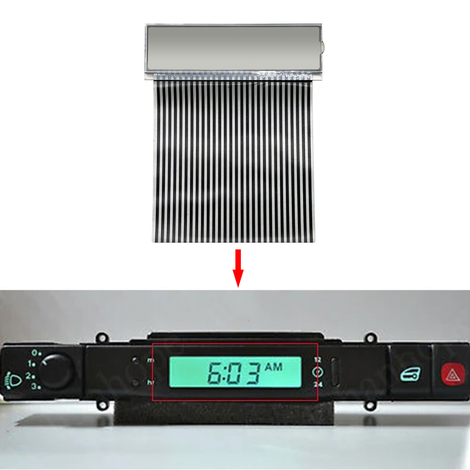 Lcd-skærm til jaguar  xj6 xj8 x300 xjr 1995-1998 instrumentbræt digitalt ur lcd-skærm