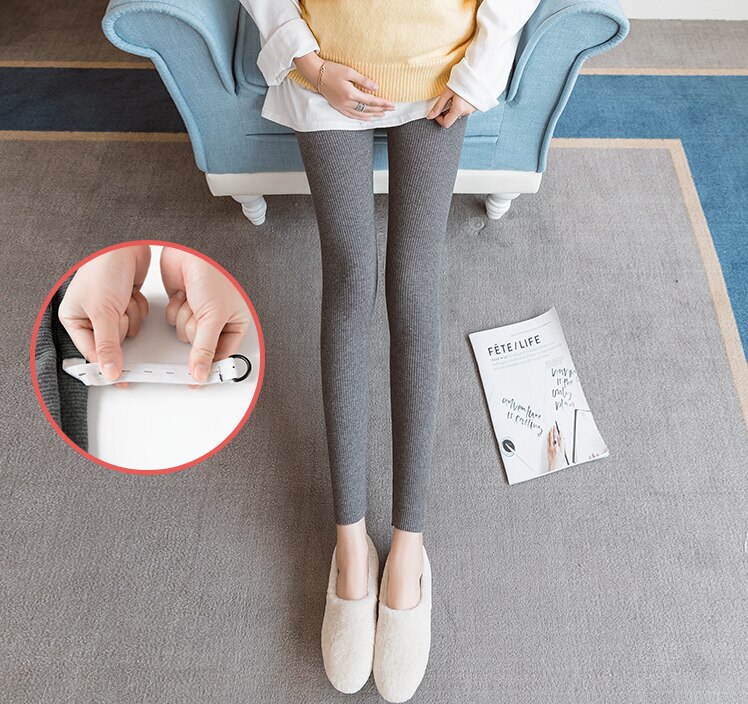 Graviditets leggings til gravide tøj efterår vinter fløjl varme graviditetsbukser bukser pantalon grossesse femmel