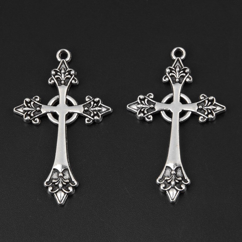 15 stks Zilver Kleur 43x26mm Jesus Cross Charms Religieuze Geloof Hanger Fit DIY Sieraden Maken Handgemaakte Accessoires