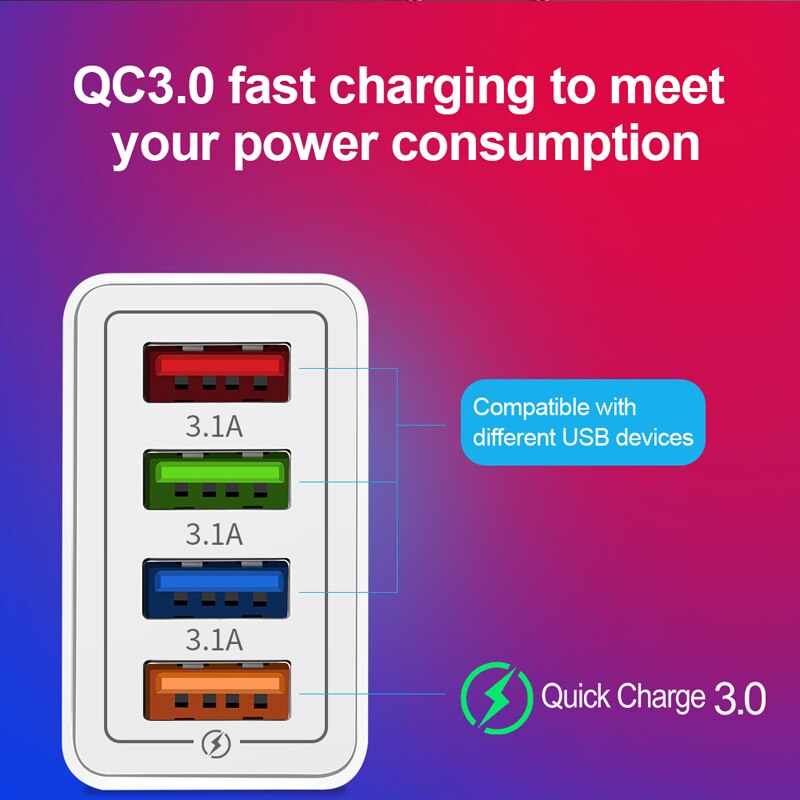 Cargador rápido de viaje adaptador EU Plug QC 3,0 para Huawei Honor 7A 7C 8A 6C Pro 6A 6X 7X 8X P8 P9 Cable magnético Micro USB Cable de datos