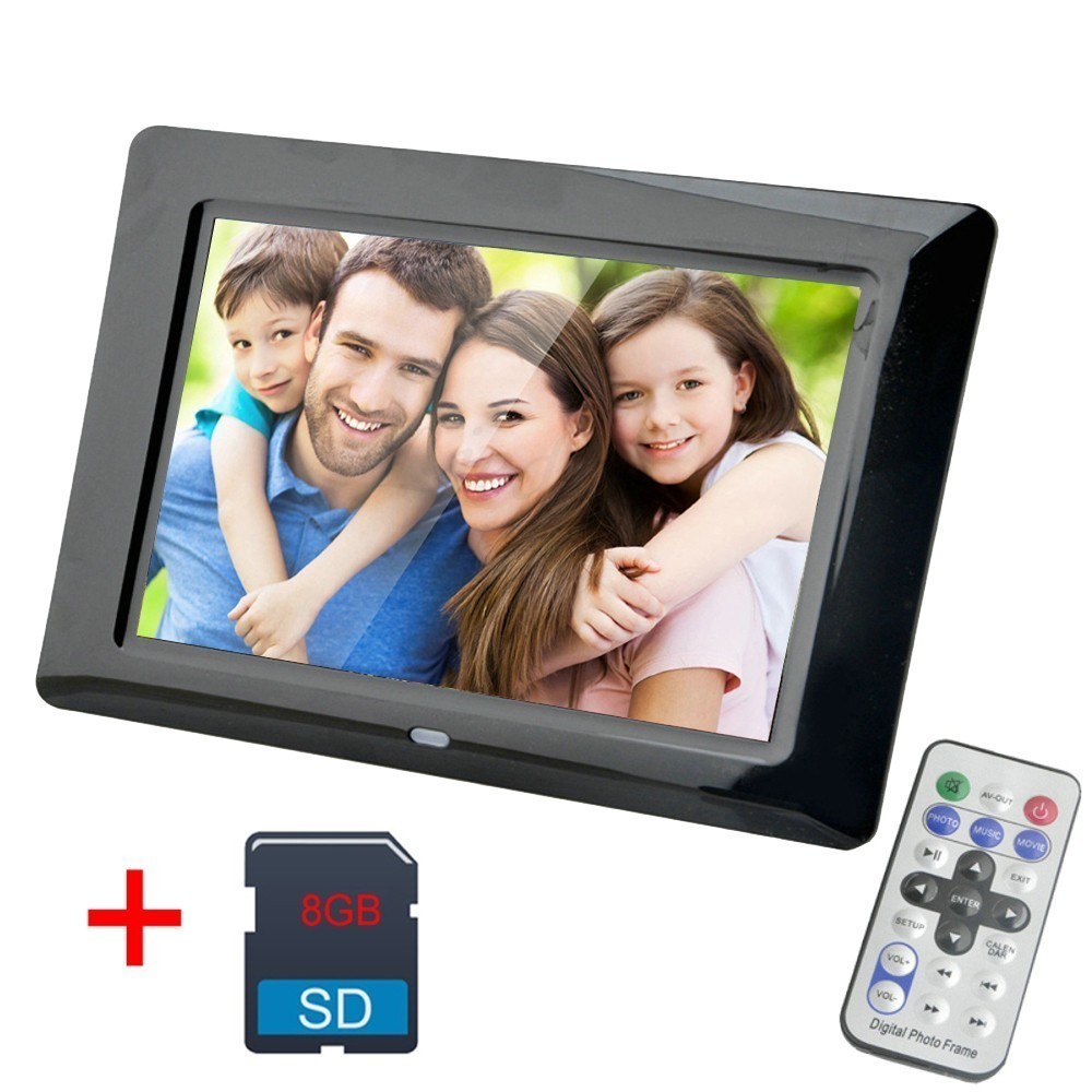 7 zoll Digitaler Foto Rahmen 8GB Led-hintergrundbeleuchtung Elektronische Album Bild Musik Video Porta Retrato Digital