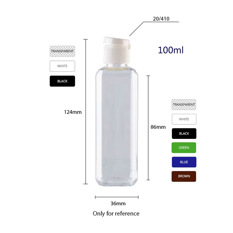 30 stk. 50ml tomme 100ml firkantede plastflasker med skrukork, reisebeholdere til kosmetikk, prøveemballasje til personlig pleie