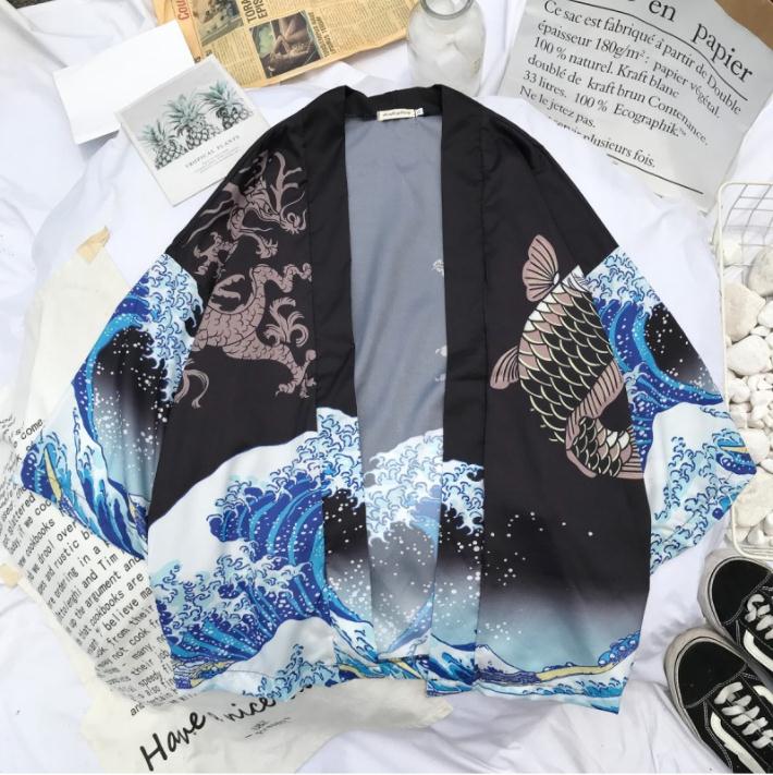 Tradisjonell japansk kimono yukata kvinner og mann japansk kort kappe løs kimomo japansk cardigan kimono japones haori