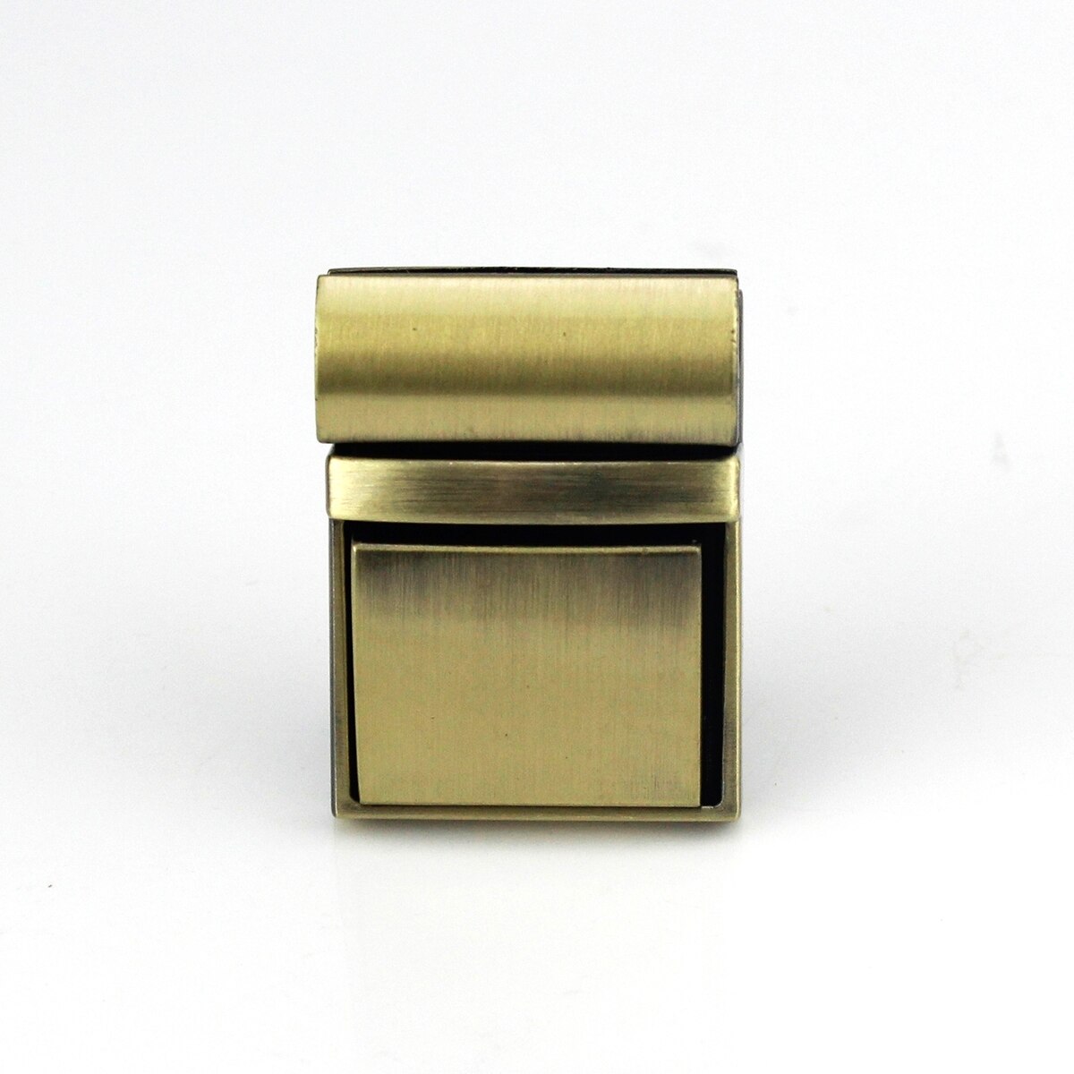 Cierre cuadrado de Metal para mujer, hebilla de cierre de giro para artesanía de cuero, bolso, bolso, accesorios de Hardware DIY, 1 ud.: bronze