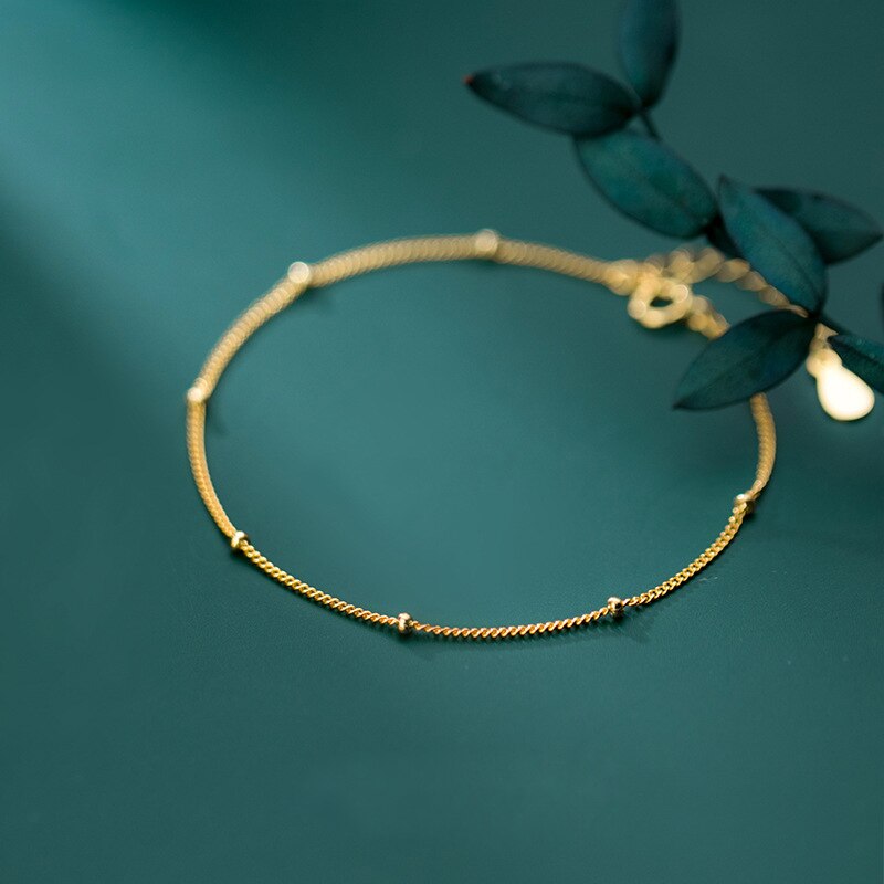 La Monada 925 Sterling Zilveren Kralen Link Chain Armband Voor Vrouwen Mode-sieraden Persoonlijkheid Armband Trendy Minimalistische: Goud