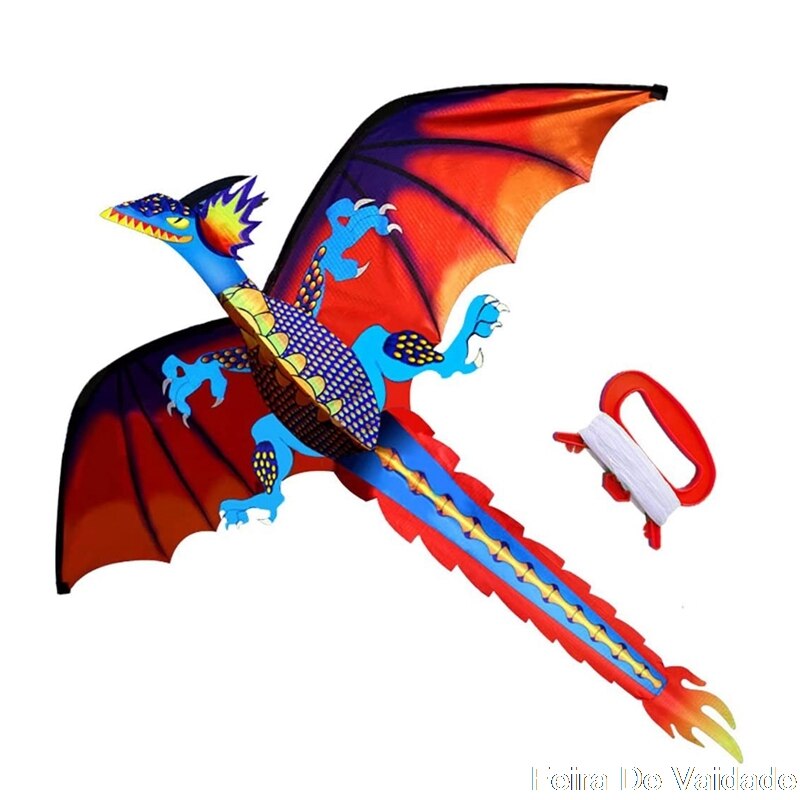3D Dragon Kite With Tail Kites For Adult Kites Flying Outdoor 100m Kite Line