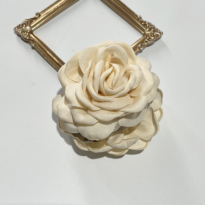 Pinzas en forma de garra para el pelo con forma de rosa de tela francesa para mujeres y niñas, pasador, horquillas, pinzas para el pelo, accesorios para el cabello,: Lavanda