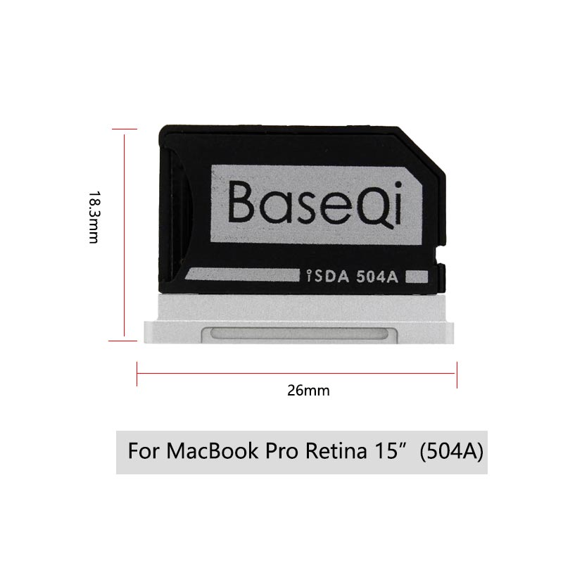 Original baseqi aluminium minidrive micro sd kort adapter kortlæser ninja stealth drive til macbook pro retina 15 &quot; hukommelseskort