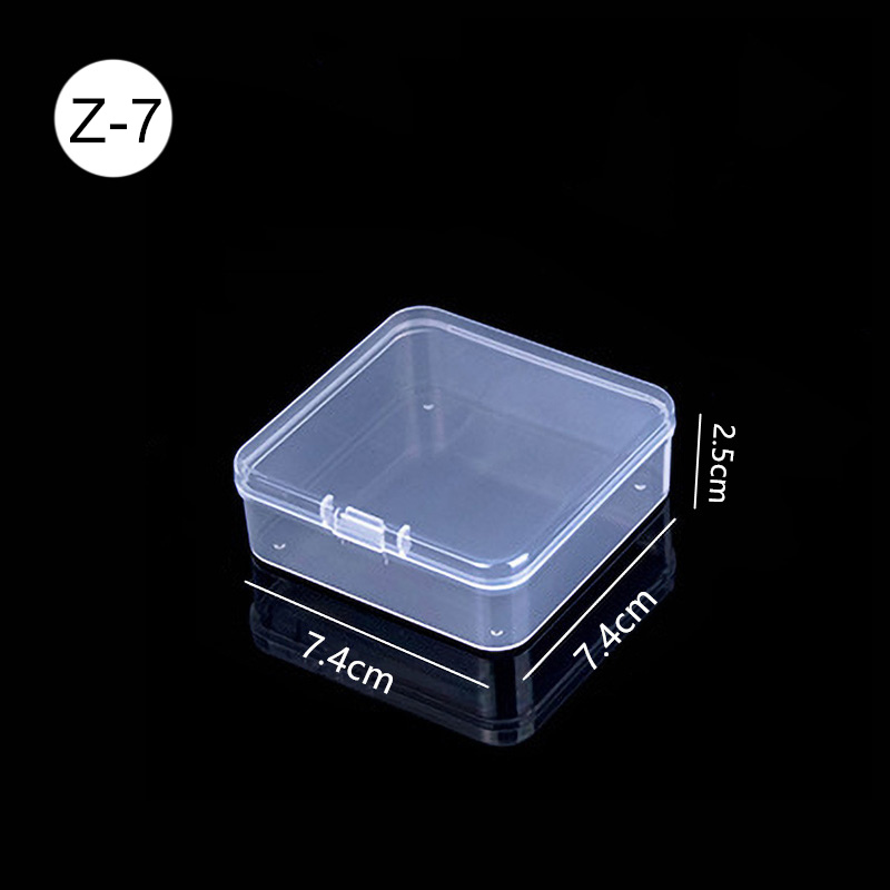 Mini cajas rectangulares de plástico transparente para almacenamiento de joyas, contenedor, caja de embalaje para pendientes, anillos, cuentas, colección de artículos pequeños: Transparente