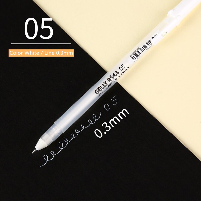 Sakura-rotulador de Color blanco, dorado y plateado, rotulador de pintura para dibujo, arte, papelería japonesa, suministros para oficina y escuela, H6499: White 05