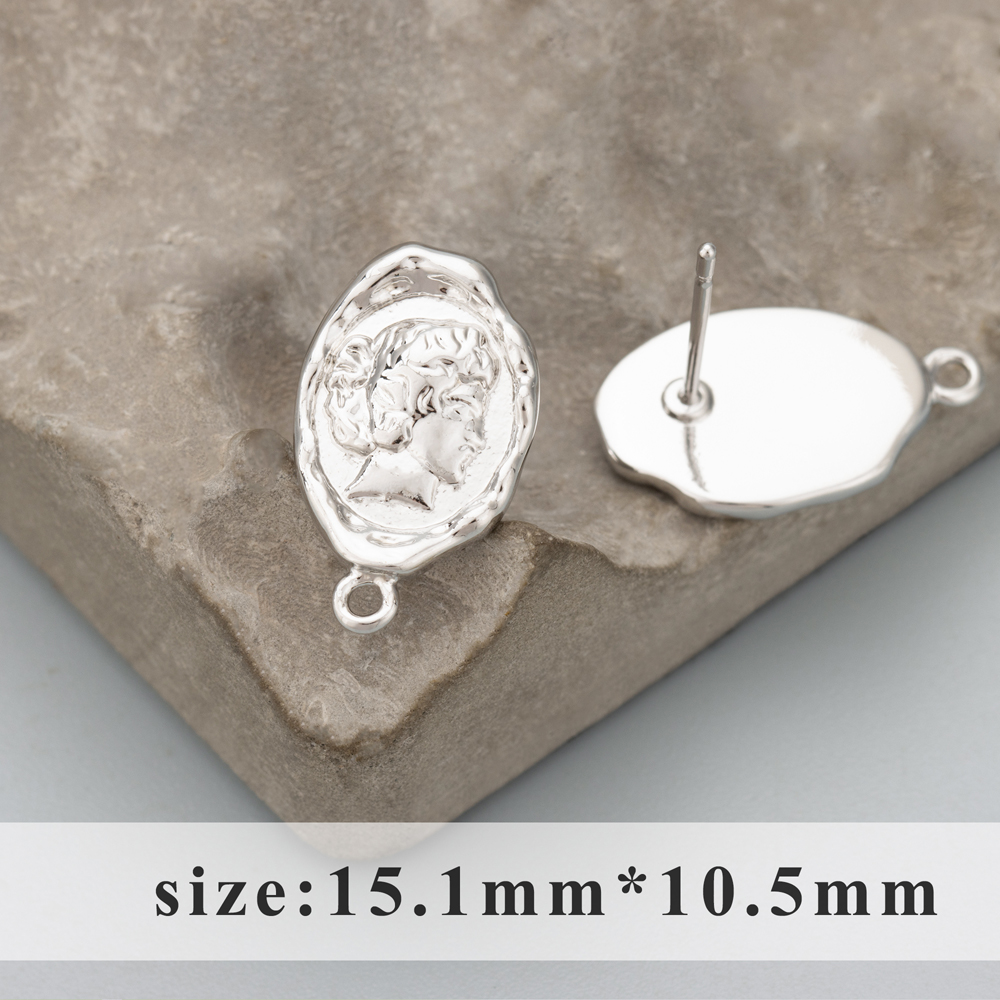 GUFEATHER MD59, accesorios de joyería, sin níquel, chapado en rodio de oro de 18 k, cobre, hecho a mano, fabricación de joyas, pendientes diy, 6 unids/lote: Plata