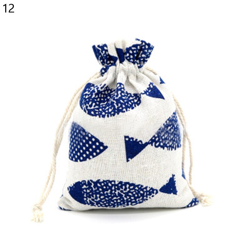 Handmade Cotton Linen Storage Package Bag Drawstring Bag Small Coin Purse Travel Women Small Cloth Bag Christmas pouch