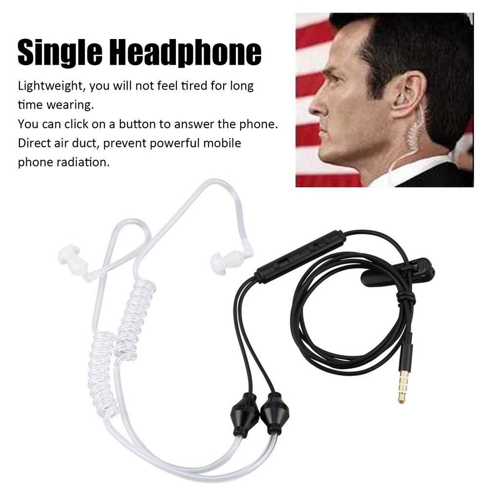 Contro Le Radiazioni Binaurale Auricolari stereo Cuffie con Microfono Universale 3.5mm rumore cancellando Auricolari Tubo Acustico aria