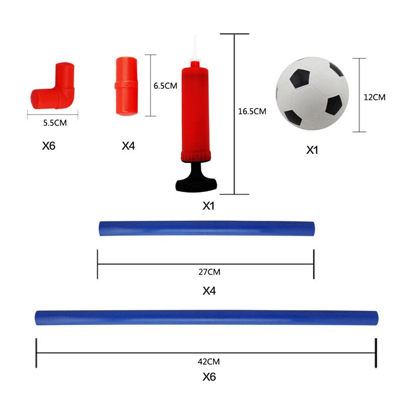 Portería de fútbol portátil para niños, puerta de juguete, Kit de balón de fútbol para bebé con bombas, deportes de interior y exterior, EDF88