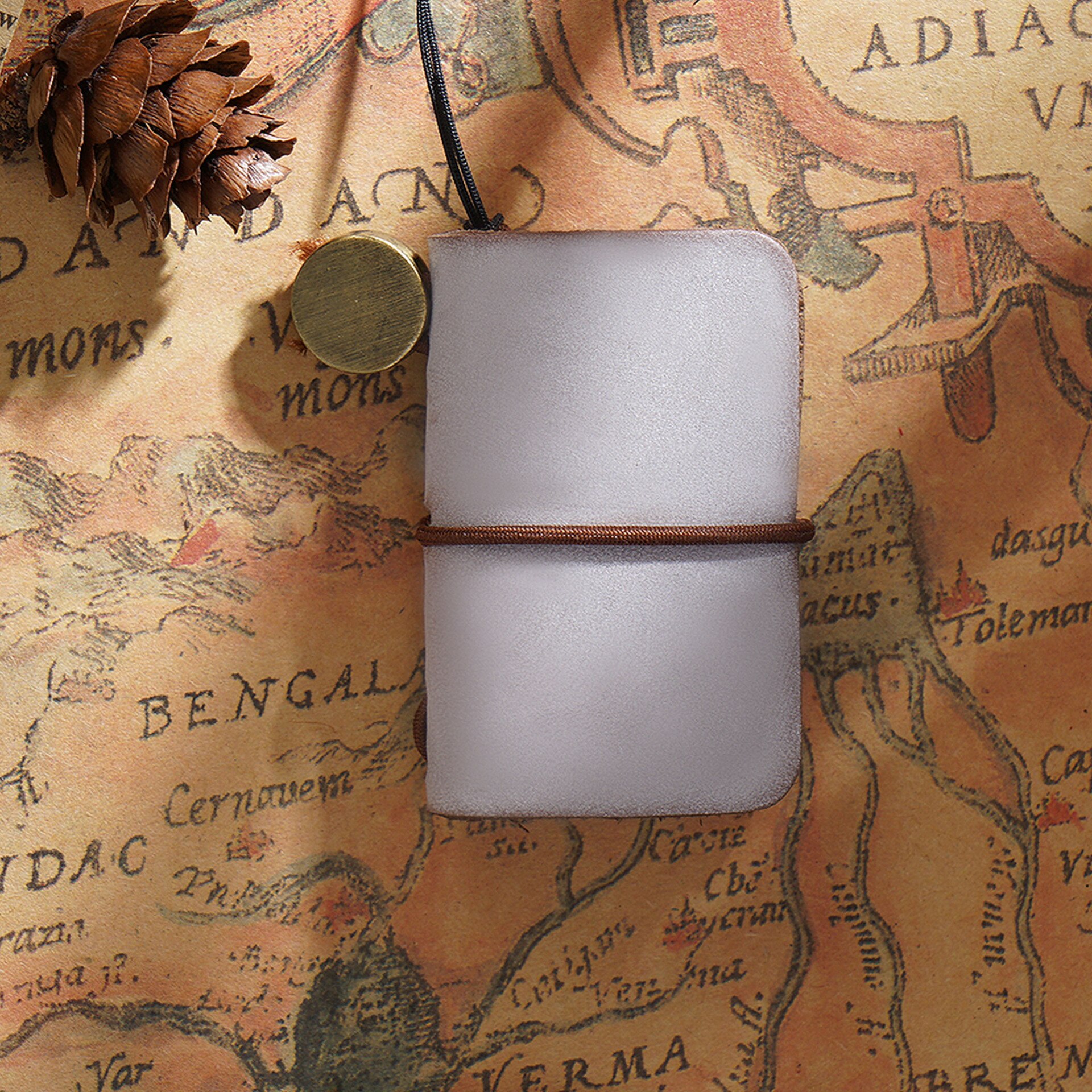 Mini Journal Cute Leather Cover Notebook Small Diary Retro Portable Travel Book DIY Blank Pages Memo Sketchbook: Foggy Wax Coffee