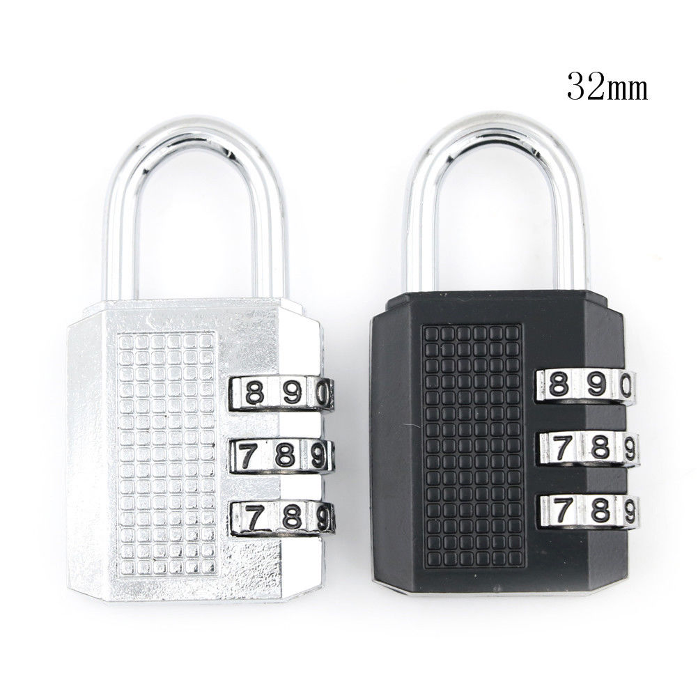 Door Lock Travel Luggage Suitcase Code 26x11x54mm/32x13x60mm Resettable 3 Digit Combination Lock Padlock Tools
