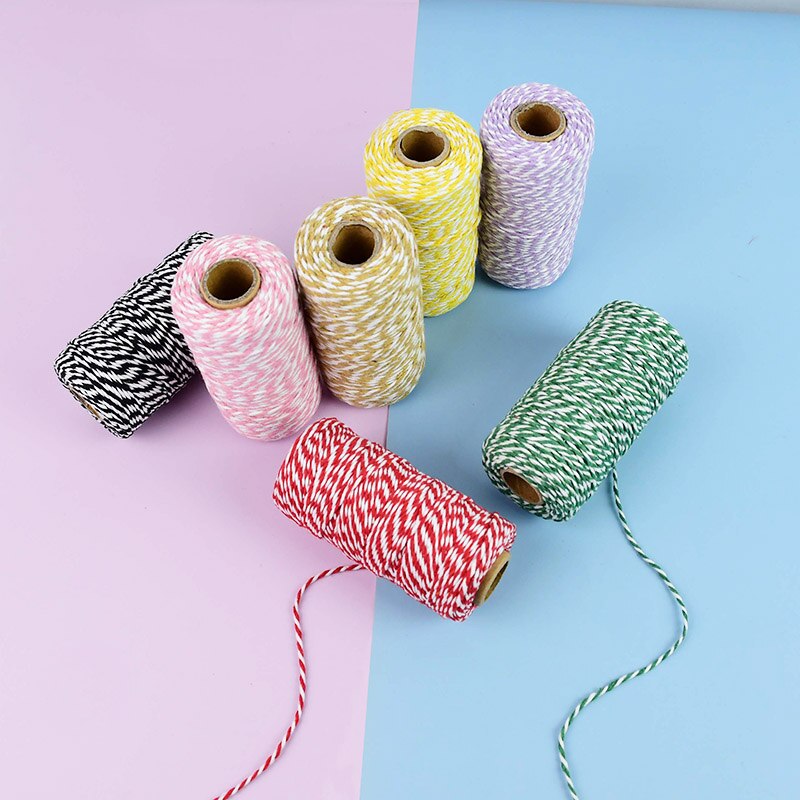 Twine Rope Color 10M/roll Double Color Cotton Cord Rope Twine DIY H... – Vicedeal
