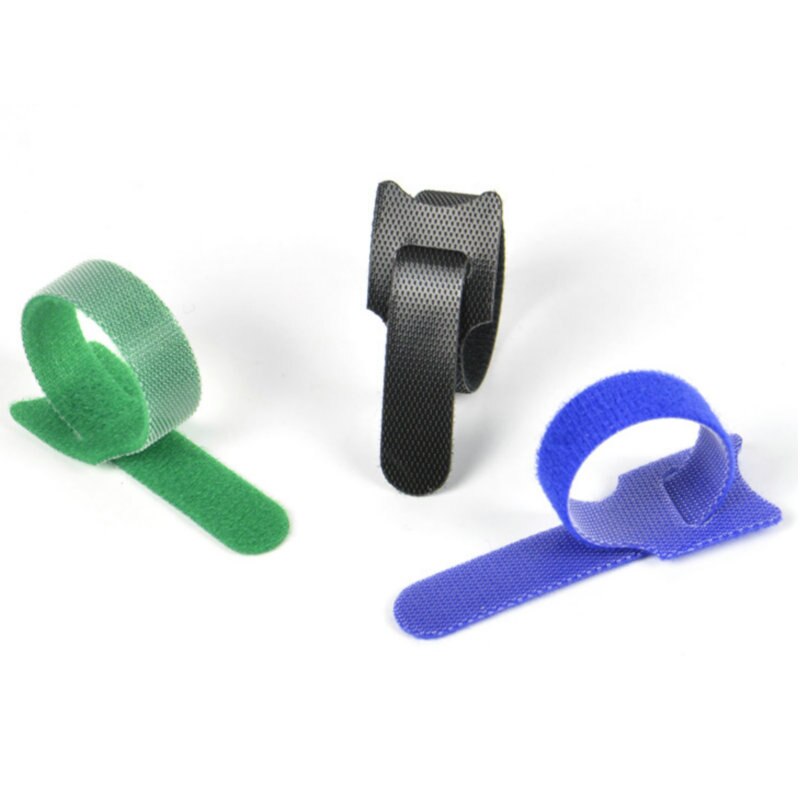 10 Stuks Herbruikbare Klittenband Dubbelzijdige Tape Nylon Kabelbinders Strap Wire Data Line Opslag Manager