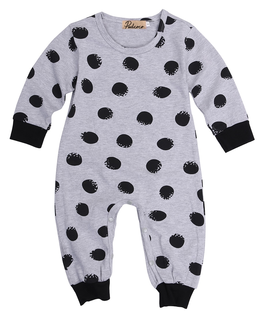0 24 måneder nyfødt babytøj toddler børn drenge piger langærmet romper afslappet polka dot playsuit baby romper jumpsuit