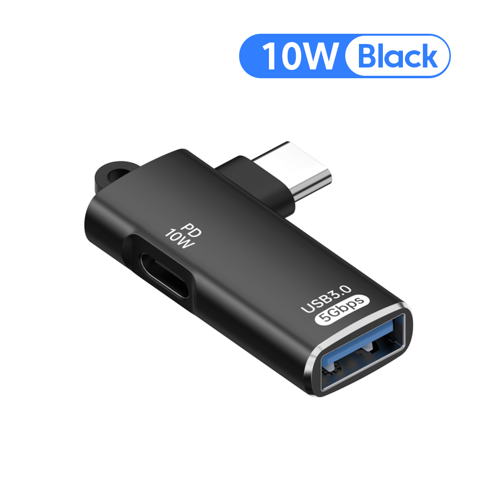 Adapter OTG 2 w 1 Kolanko PD100W Szybkie ładowanie typu C męski na żeński konwerter typu C/USB Złącze słuchawek USB do iphone 15: orange