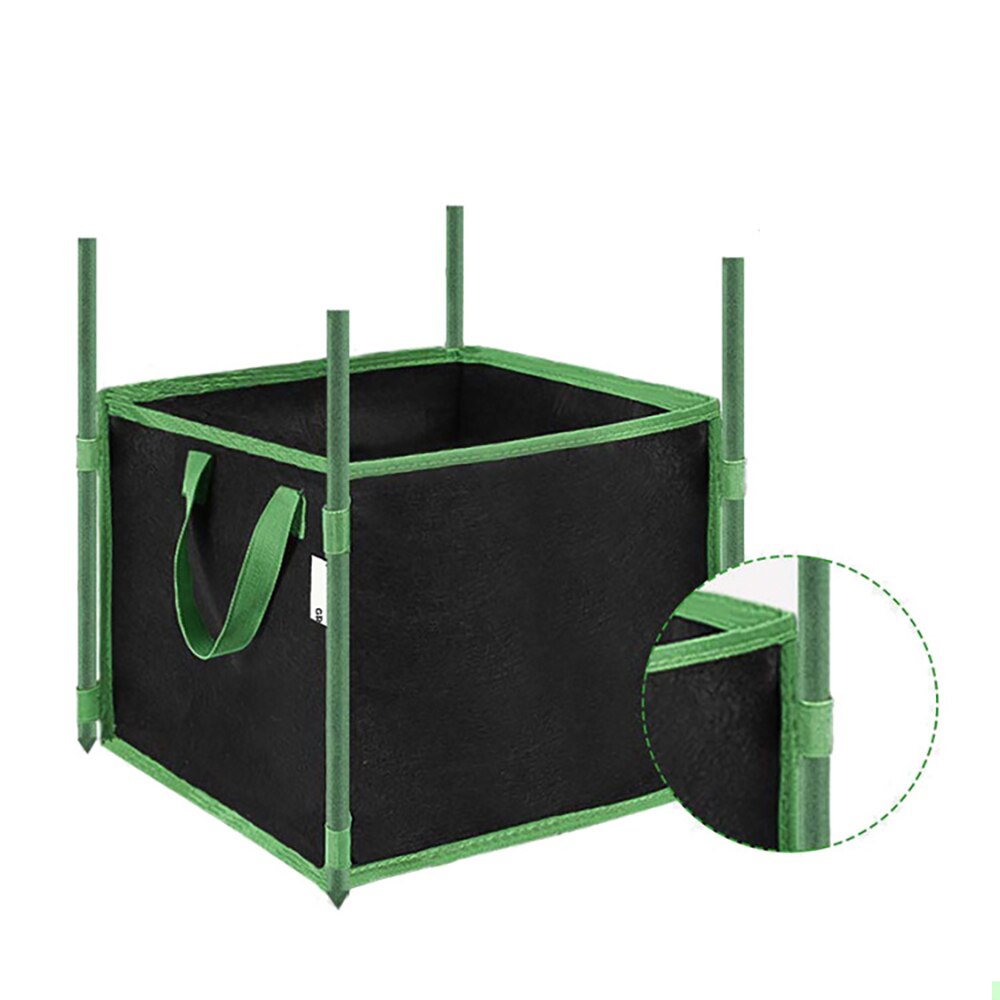 Vierkante Grow Bag 3/5/7/10 Gallon Plant Pot Niet-geweven Zwart Groen Tuin Gereedschap Draagbare planten Container Met Handvat