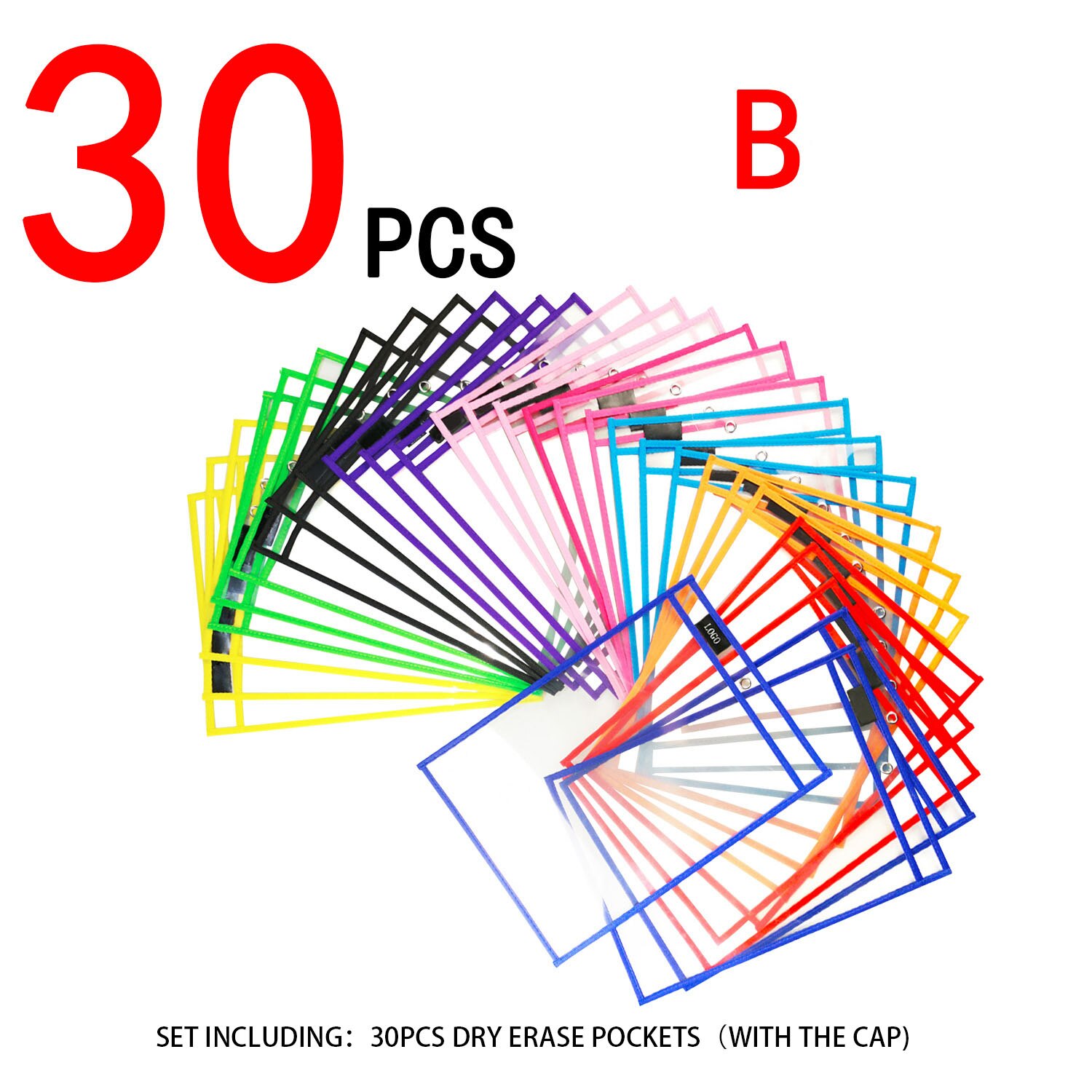 HD PVC Transparent Reusable Erasable File Bag Dry Erase Pockets With Pen Wipe Drawing Whiteboard Markers For Teaching Childen: 13