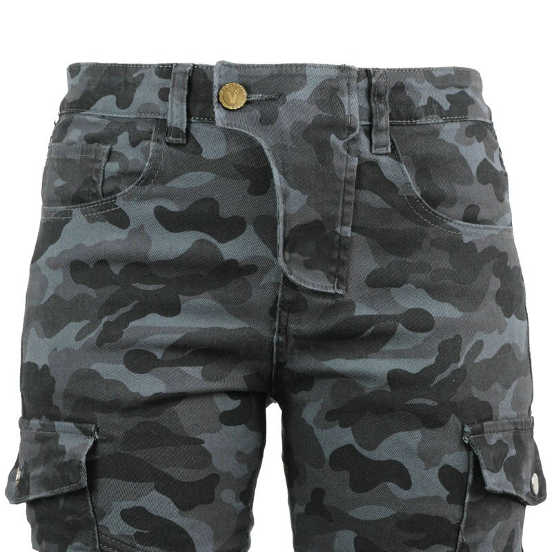 Volero Female Motorcycle Camouflage Riding Pants Locomotive Sports Leisure Straight Protective Jeans Cycling Trousers For Girls