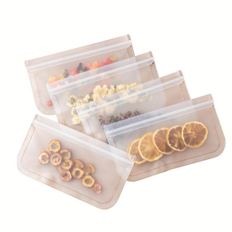 3 Pcs Reusable Silicone Food Bags Resealable Leak Proof Storage Container Reusable Ziplock Bag Bolsas De Plastico Food Storage