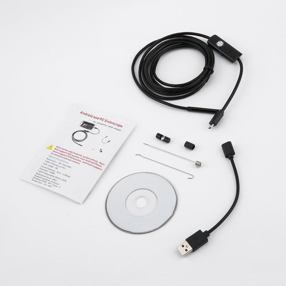 5.5Mm Endoscoop Camera IP67 Waterdichte Hd Usb Endoscoop Met 6 Led Borescope Camera Voor Android Pc Notebook: 2M