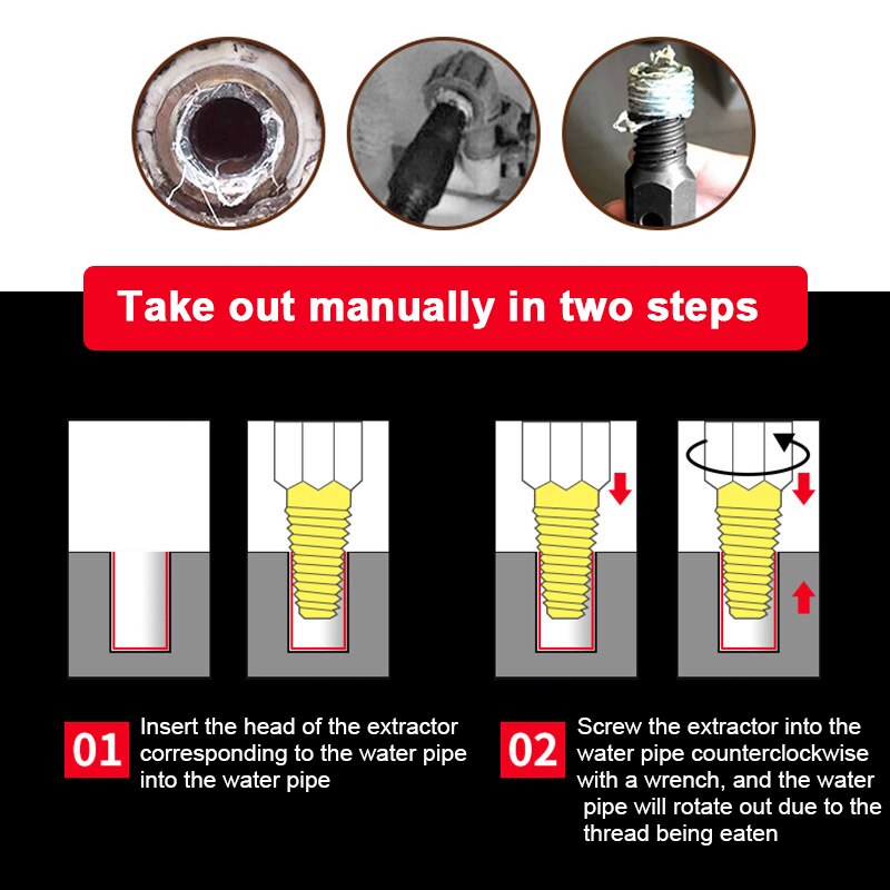 Double-head Triangle Valve Broken Wire Extractor Faucet Universal Tap Screw Extractor Pipe Valve Tap Broken Thread Extractor