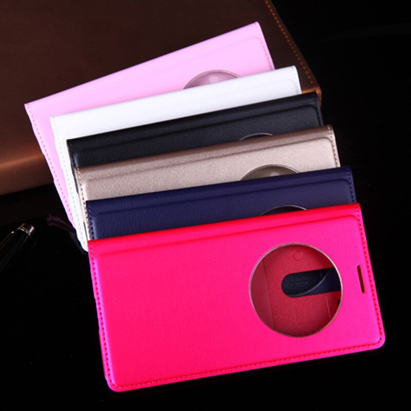 Smart view flip cover leren telefoonhoesje voor lg  g3 g 3 d850 d851 d852 d855 lgg 3 5.5 '' schokbestendige hoesjes snel antwoord slaap waken