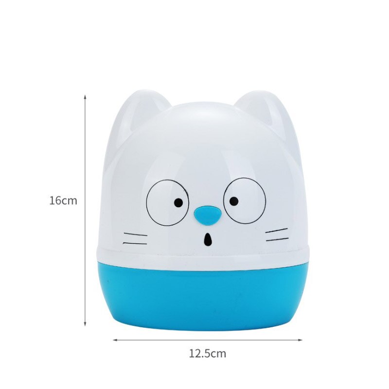 Leuke Kat Gezicht Cartoon Mini Tissue Doos Servet Papier Container Servet Cover Stofdicht Roll Papier Houder Voor Thuis Auto kinderen: Blue