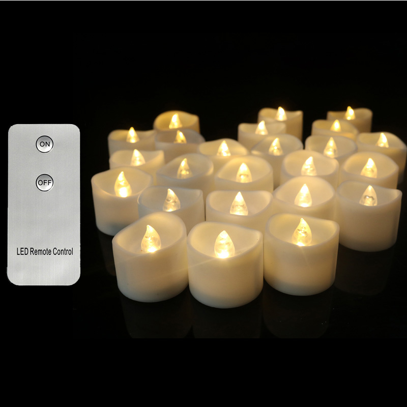 Pack of 3 Yellow Flicker Light Remote candele,Warm white velas perfumadas,Flameless Flickering candles home decoration