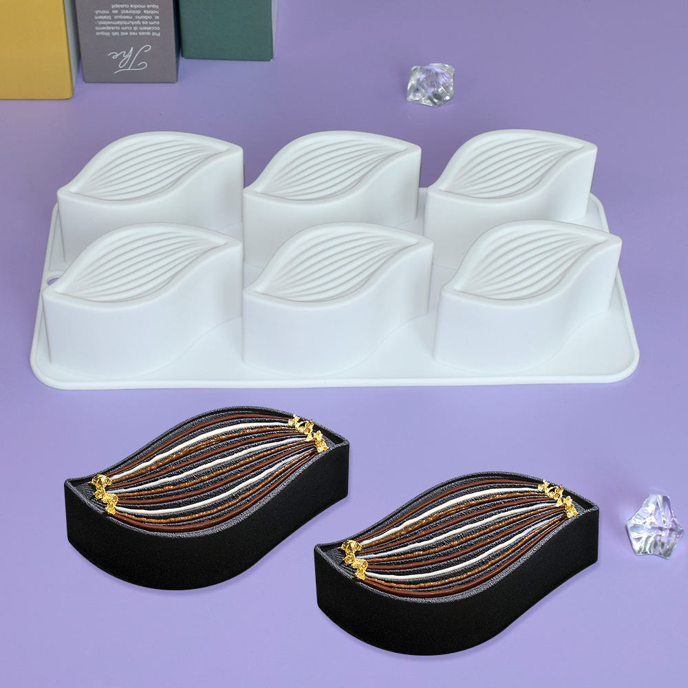 6 Cavity Leaf Cake Molds DIY Party Dessert Jelly Pudding Making Tools Choclate Mousse Cake Mould Kitchen Pastry Baking Supplies