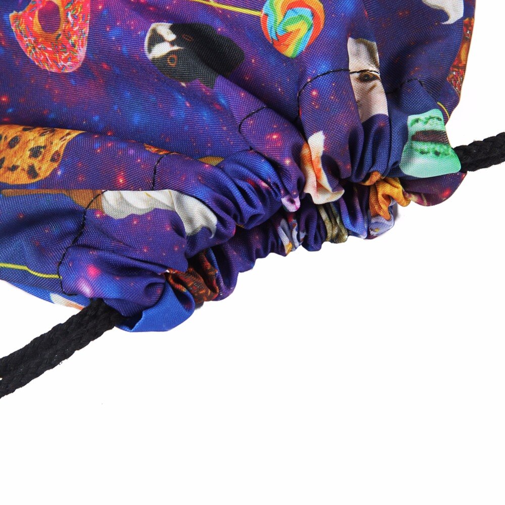 Kvinner geometrisk ryggsekk 3d utskrift reise softback kvinner mochila snøringe bag herre ryggsekker