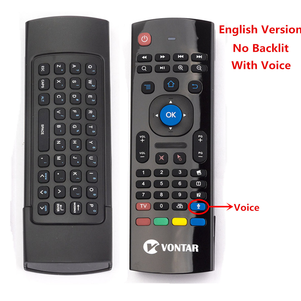 MX3 Mini Wireless Keyboard Air Mouse mx3 pro Backlit Smart voice Remote Control 2.4GHz IR Learning For Android TV Box H96 MAX X3: English voice ver