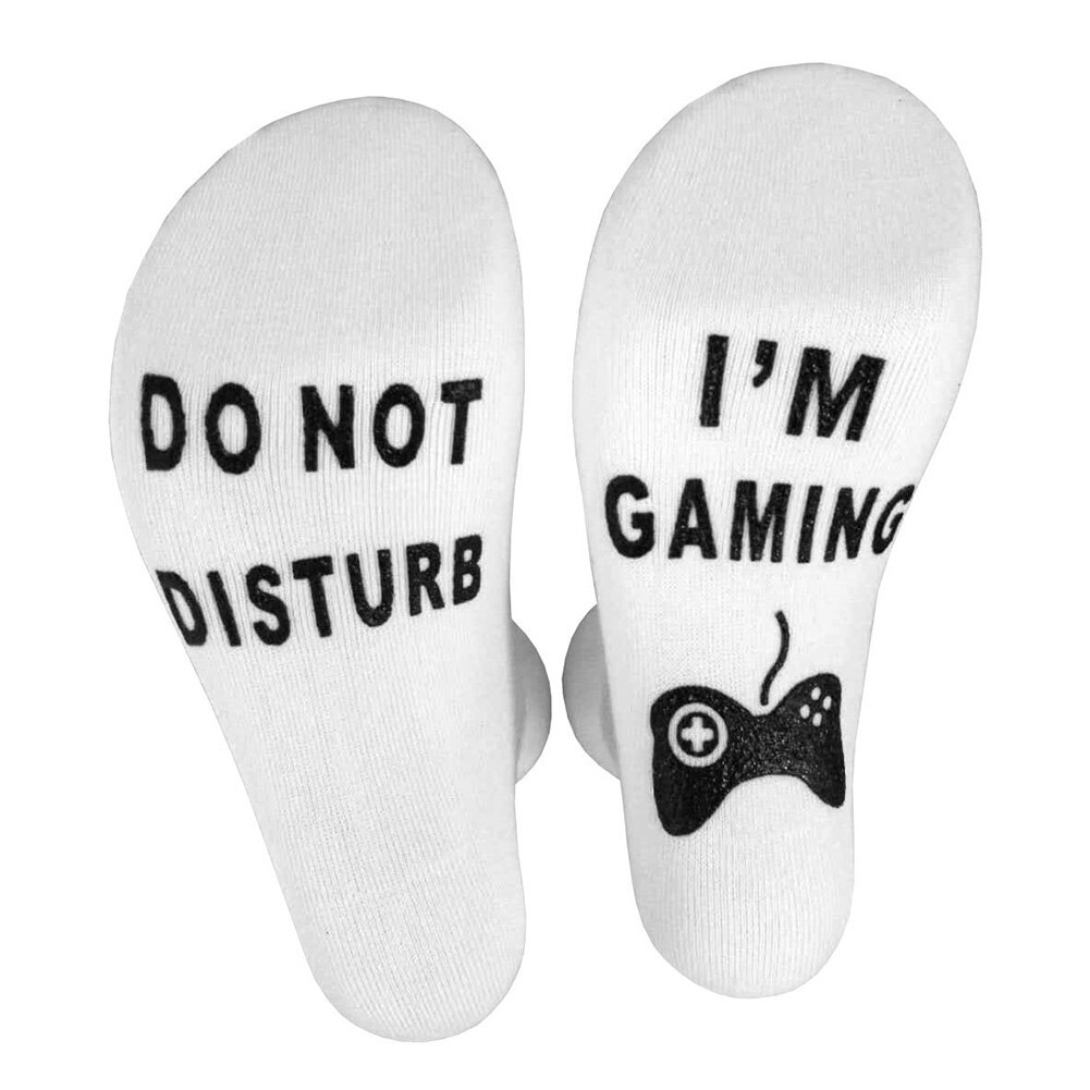 Unisexe nouveauté chaussettes ne pas déranger je suis Gaming drôle lettre imprimé chaussettes MU8669: White Casual Socks