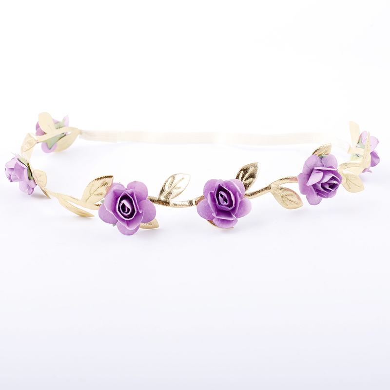 Pudcoco Kinder Baby Mädchen Rose Crown Headwear Stirnband Kleinkind Hochzeit Party Haar Band Haar Zubehör: Purpurrot