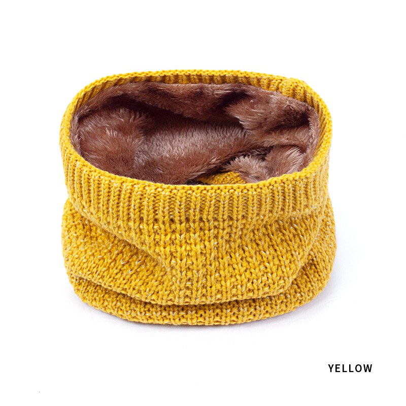 Children Winter Warm Knitted Ring Scarves Baby Kids Thick Super Elastic Knit Mufflers Girls Boys Children Neck Warmers Unisex: Yellow