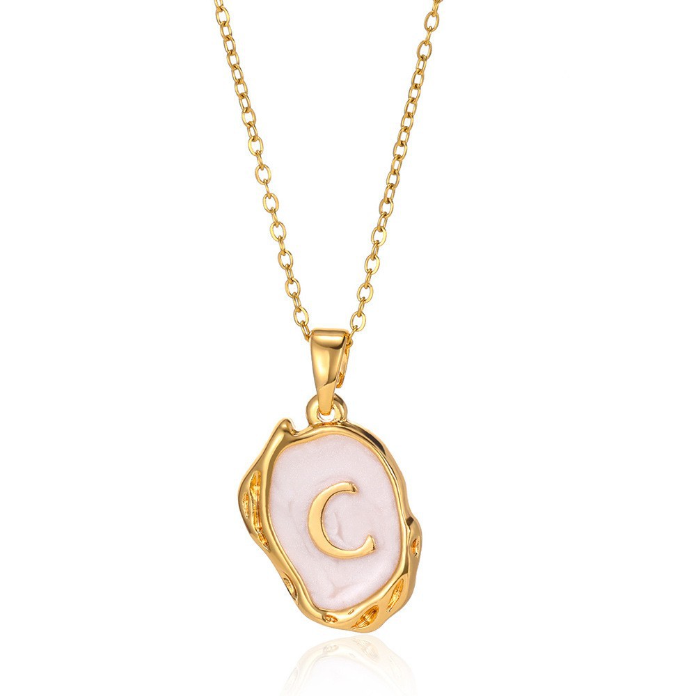 Collar con colgante de acero inoxidable chapado en oro del alfabeto de A-Z para mujer, cadena de serpiente con letra inicial, collares de clavícula, joyería para el cuello