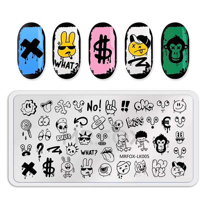 1 Uds. Placas de estampado de uñas de serpiente, plantillas rectangulares, placa de imagen de sello para decoración de uñas, herramientas de impresión de uñas de acero inoxidable para manicura