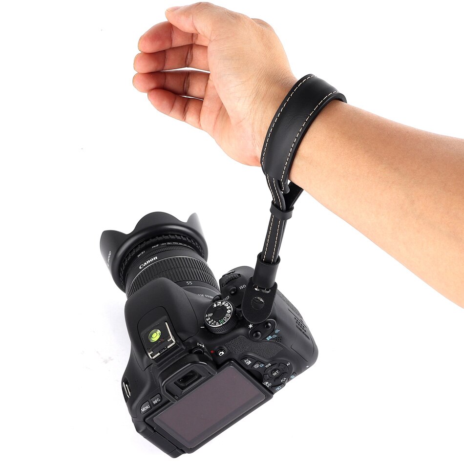 Correa para cámara de piel sintética, empuñadura de muñeca para cámara de mano para Canon EOS 5D Mark III IV 7D 6D II 200D 100D 80D 77D 70D 60D M100 M50 M6