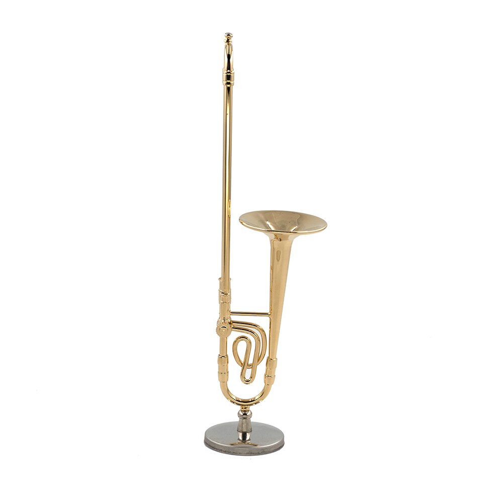 Modèle de Trombone Miniature en cuivre pur de 11cm, Mini Instrument de musique avec Support