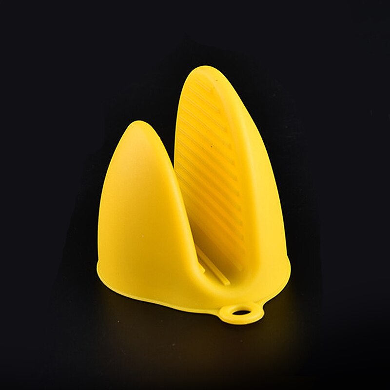 1Pcs Silicone Hittebestendige Handschoen Grip Oven Pot Koken Mitt Protector Houder Grip: yellow