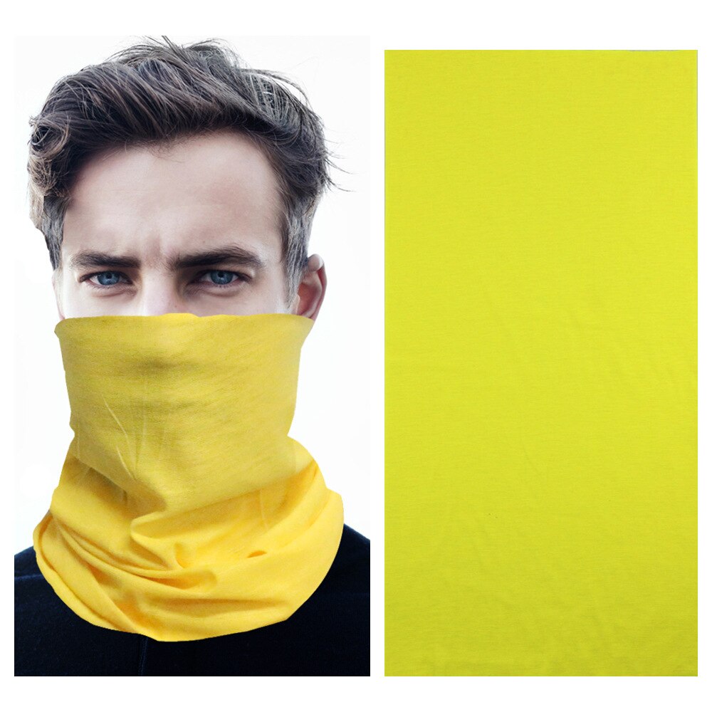 Solid Bandana Scarf Headband Hiphop Hijab Seamless Tubular Soft Multi Functional Magic Bandanas Tube Ring Scarf: S013 Yellow