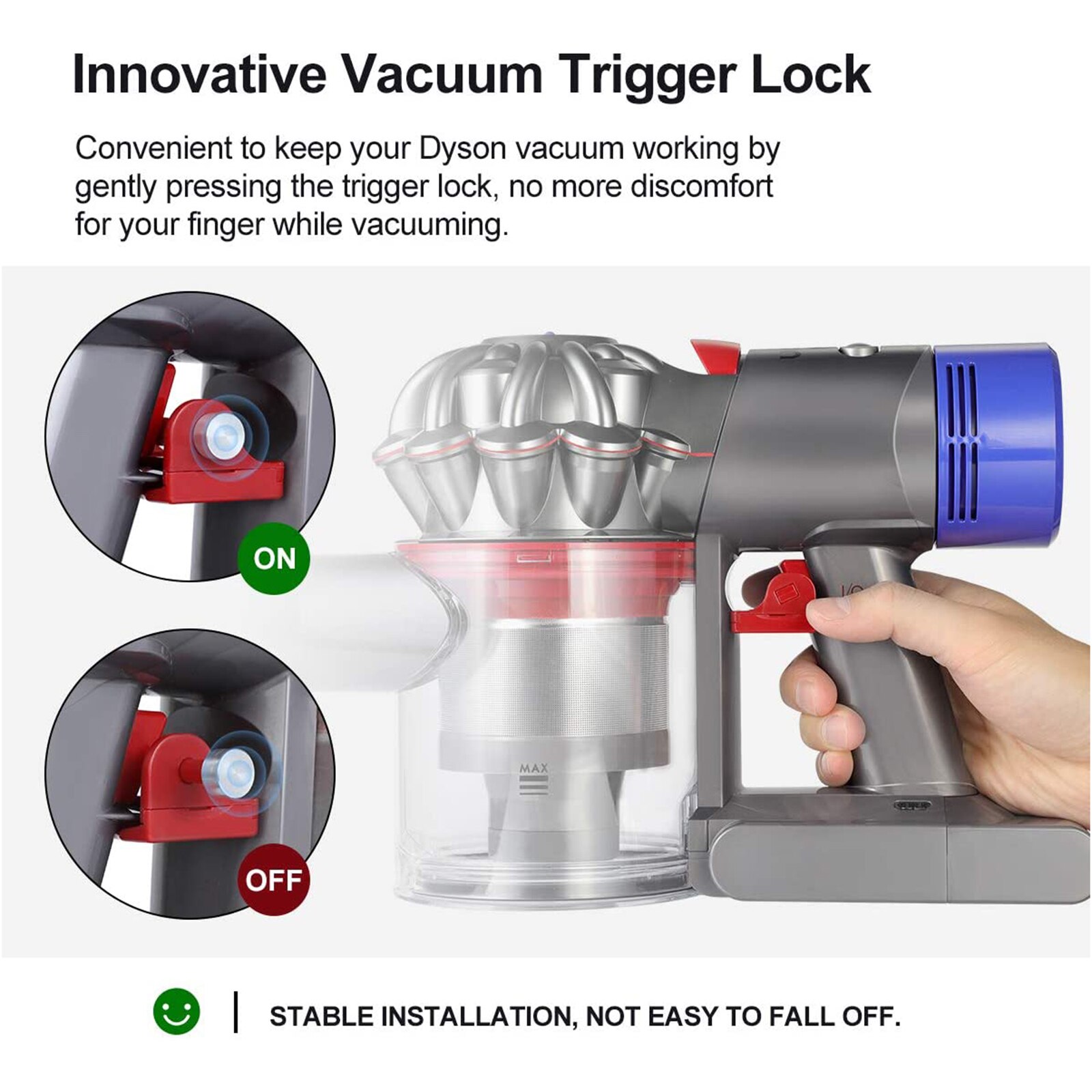 Støvsuger deler lett å bruke støvsuger strømknapplås tilbehør trigger lås egnet for dyson  v11 v10