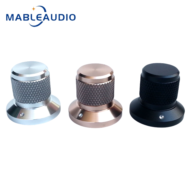 1 st 25 x 17 x 22mm heltäckande aluminiumlegering solid knopp potentiometer volym ljudförstärkare räfflad knopp