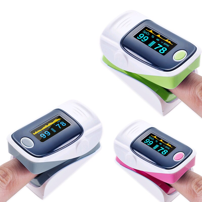 Finger Pulsoximeter Tragbare Oximetro De Pulso Fingertip Pulsoximeter Herz Rate Monitor Blut Sauerstoff Gesundheit Pflege Ausrüstung Meter: gray green pink