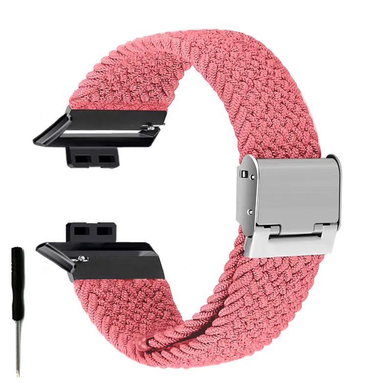 Rem til huawei watch fit 2- rem flettet nylonrem justerbar udskiftningsrem til huawei watch fit-remme